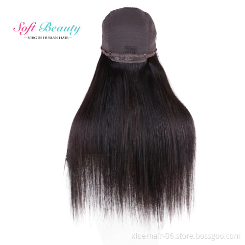 RTS Brazilian Bang Wholesale 100% Vendors Glueless Virgin Closure Lace 4x4 Silky Straight Human Hair Wig